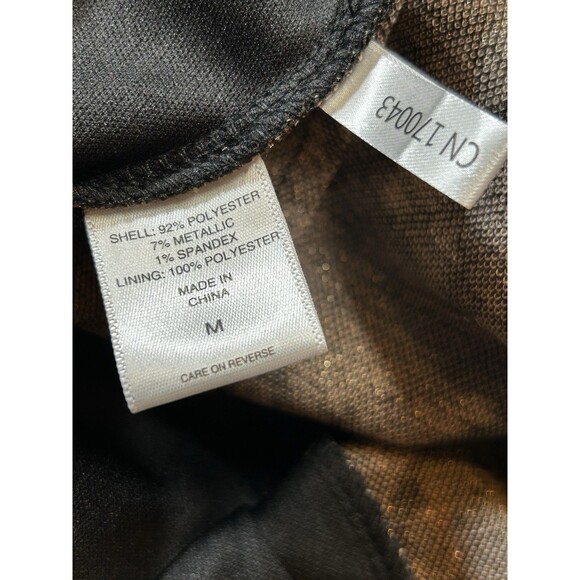 7th Avenue NEW YORK & COMPANY Black‎ - Gold Metallic Sweater/Top Size Medium - Picture 7 of 7